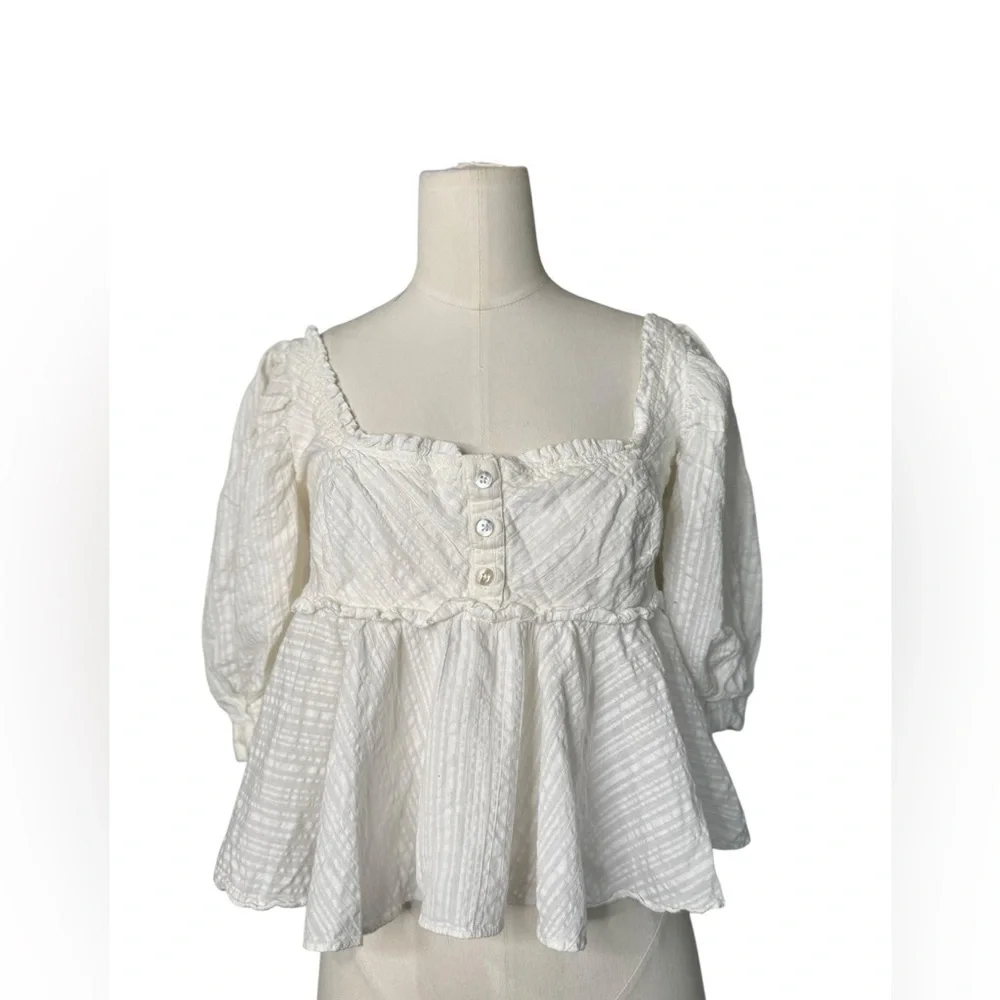 FREE PEOPLE | Leave It To Me Top in Ivory white size XS